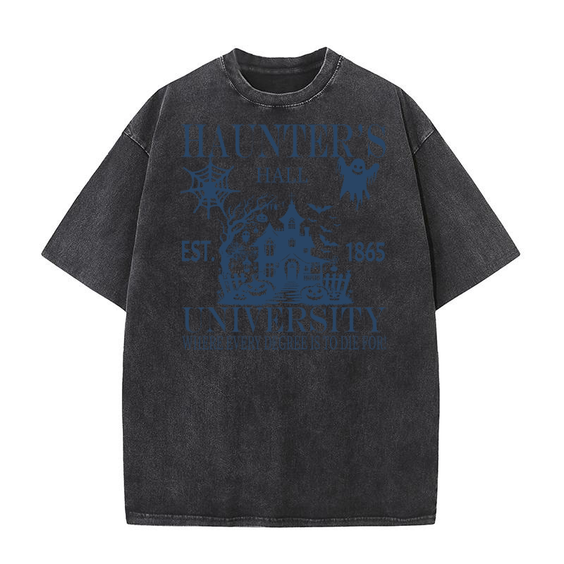 HAUNTERS HALL UNIVERSITY EST,1865 Washed T-Shirt