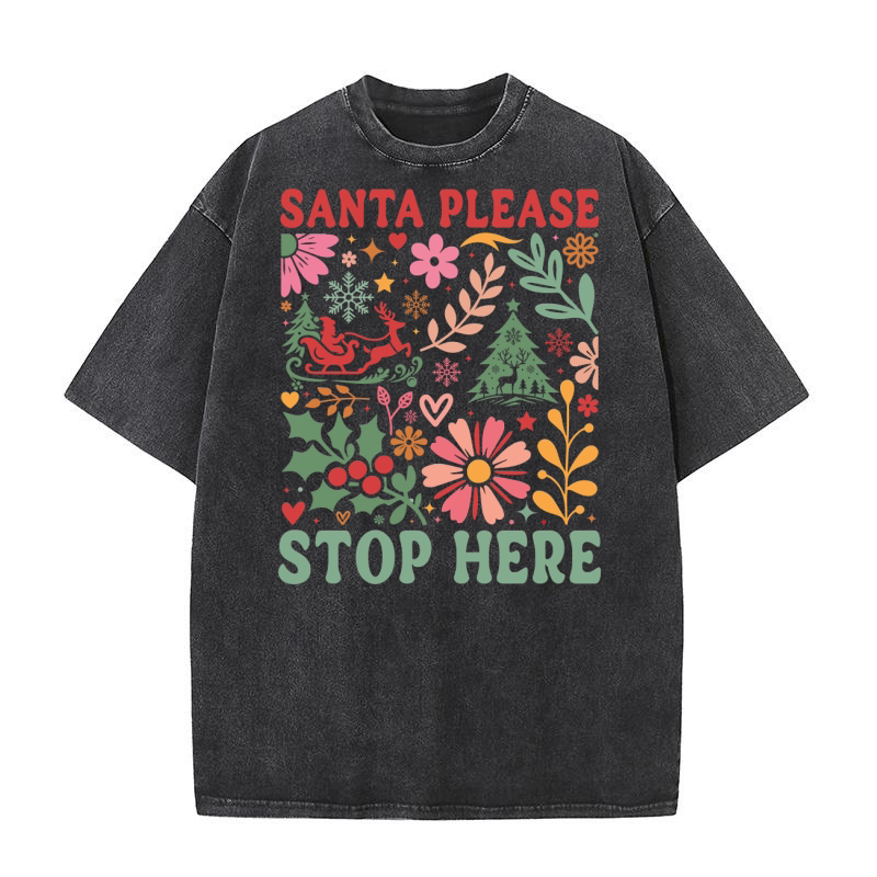 Holly Jolly  Boho Flowers  (3) Washed T-Shirt