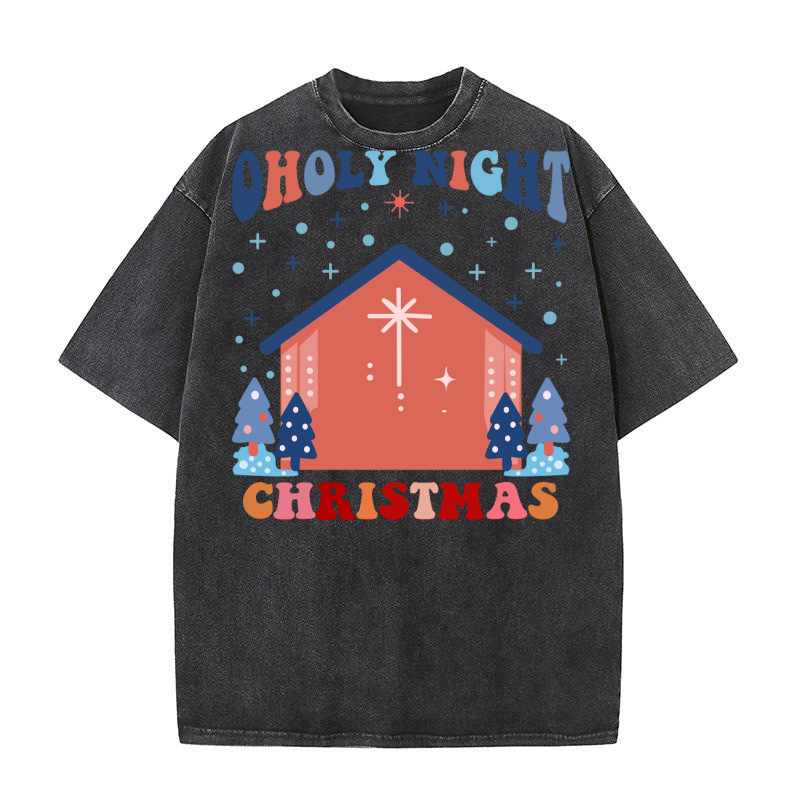 O Holy Night Christmas 1 Washed T-Shirt