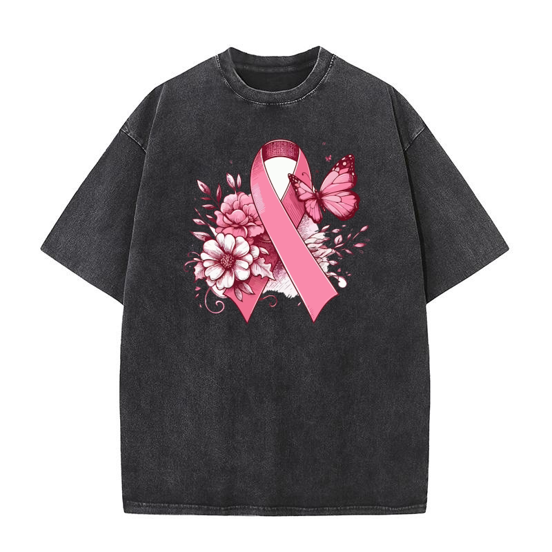 pink ribbon 02 Washed T-Shirt