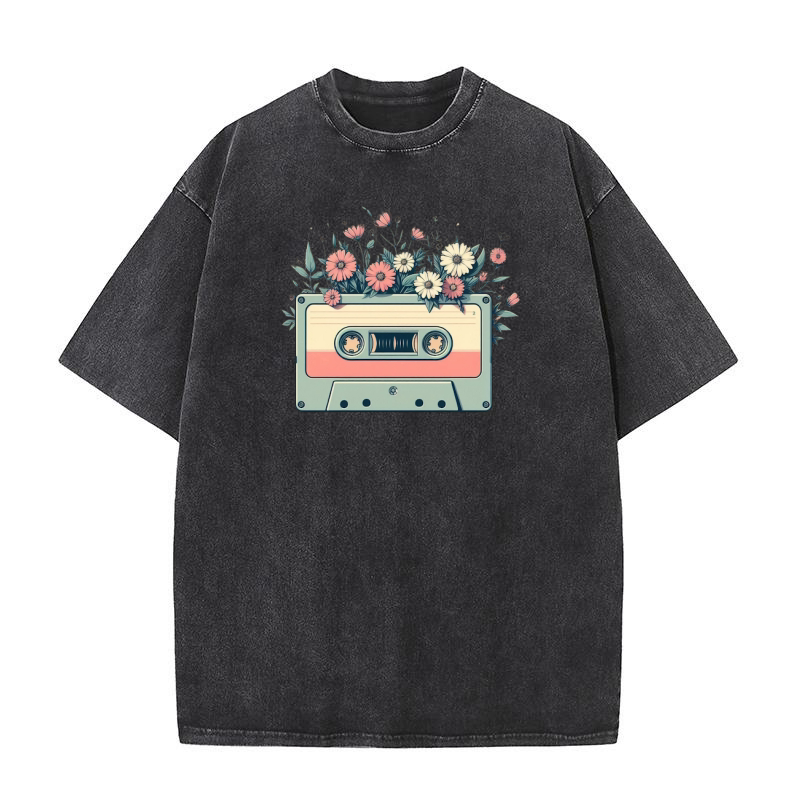 Radio and flowers Washed T-Shirt