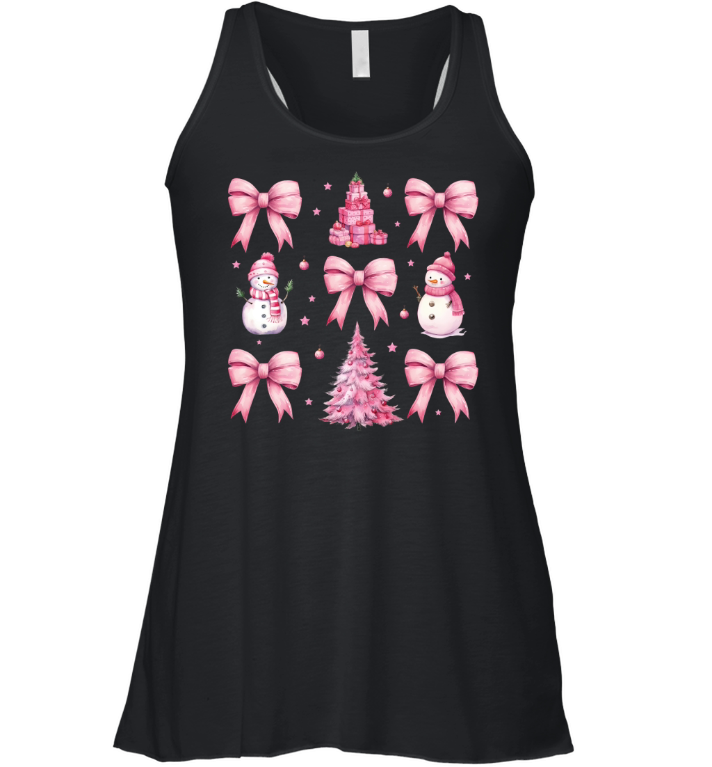 CoquetteChristmasBow Pink Women's Flowy Tank Top