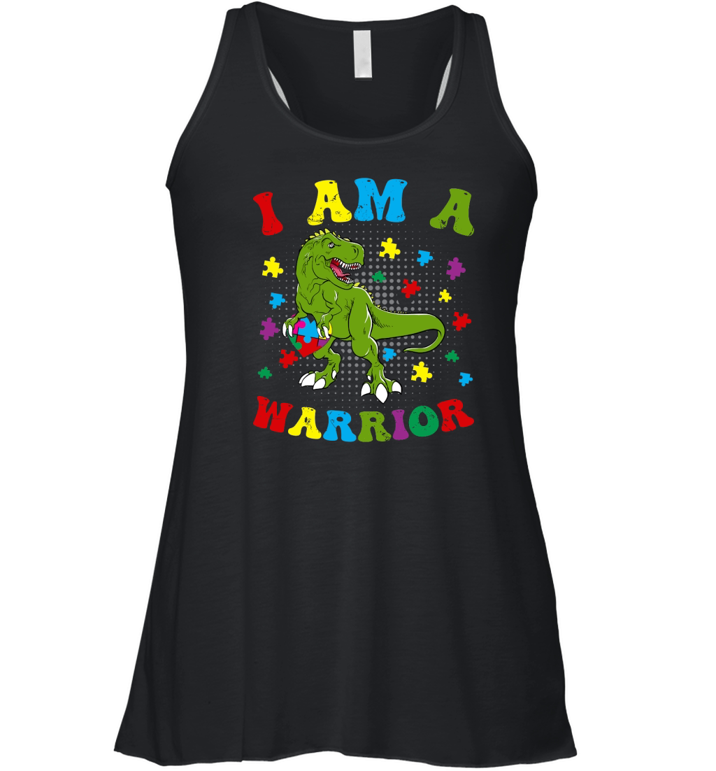 I Am a Warrior T Rex Dinosaur Autism A warrior Women's Flowy Tank Top