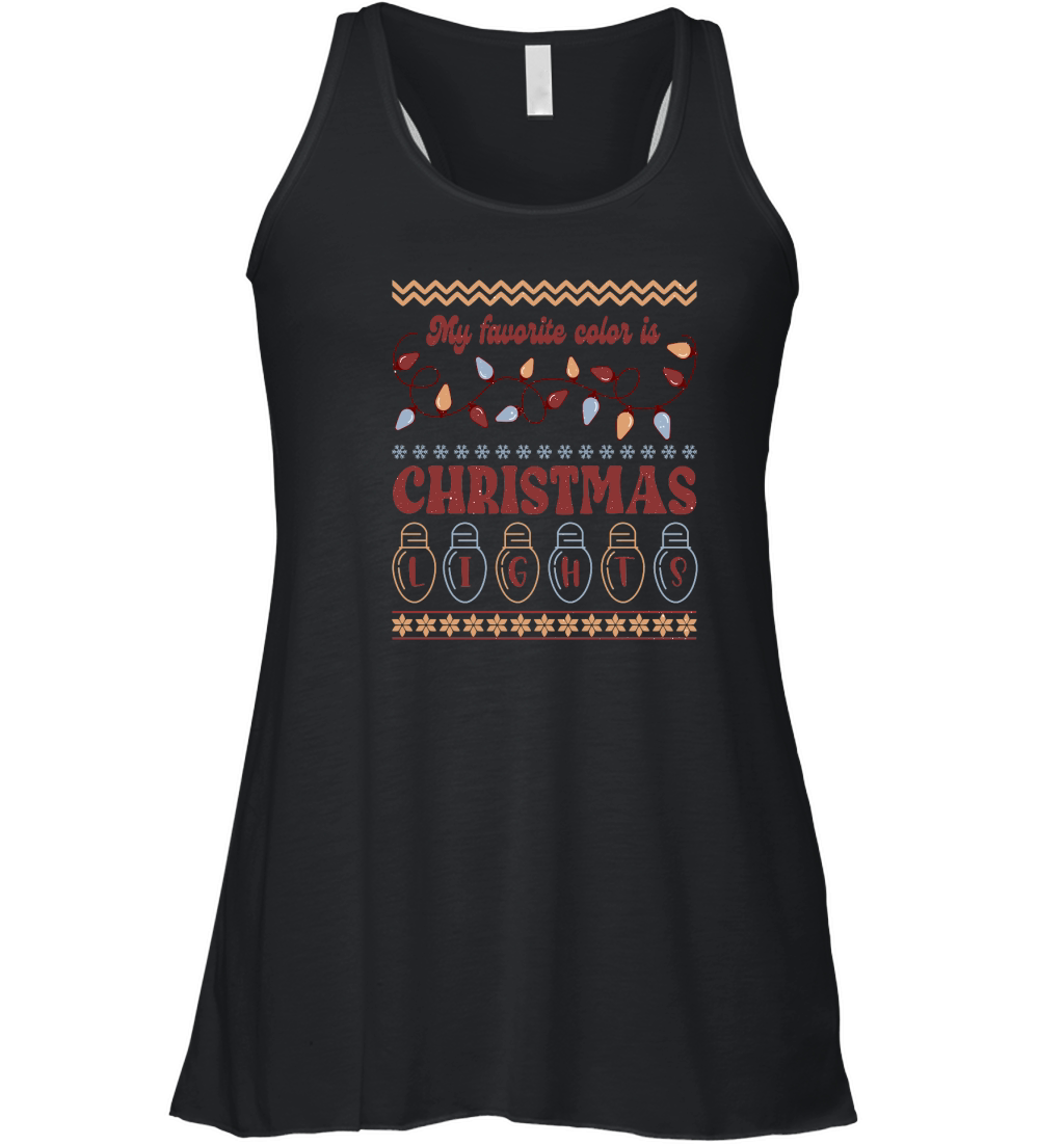 My favorite color is christmas lights ugly Women's Flowy Tank Top