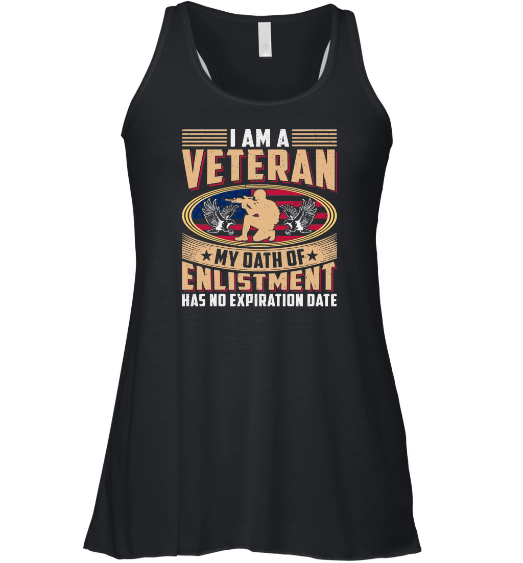 Soldier Veteran I Am Veteran My Dath of Enlistment Women's Flowy Tank Top