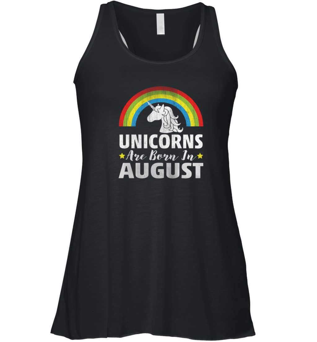 Unicorns Are Born In August Women's Flowy Tank Top