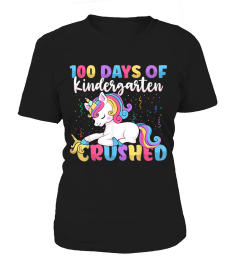 100 Days of Kindergarten Crushed Boys Cute Unicorn Women's T-Shirt