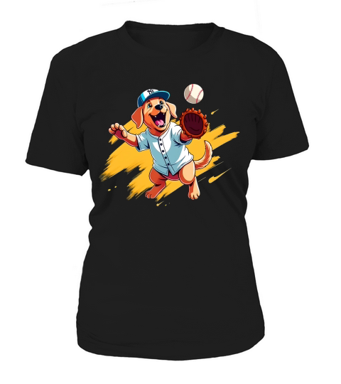 Cute Dog Playing Baseball 2 Women's T-Shirt