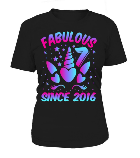 Fabulous 7 Since 2016 Unicorn Birthday T Shirt Design (1) Women's T-Shirt