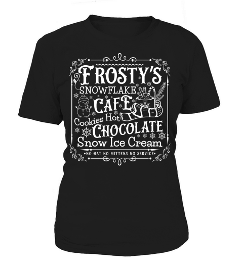 frostys Snowflake Cafe cookies Vintage Christmas  white300 Women's T-Shirt