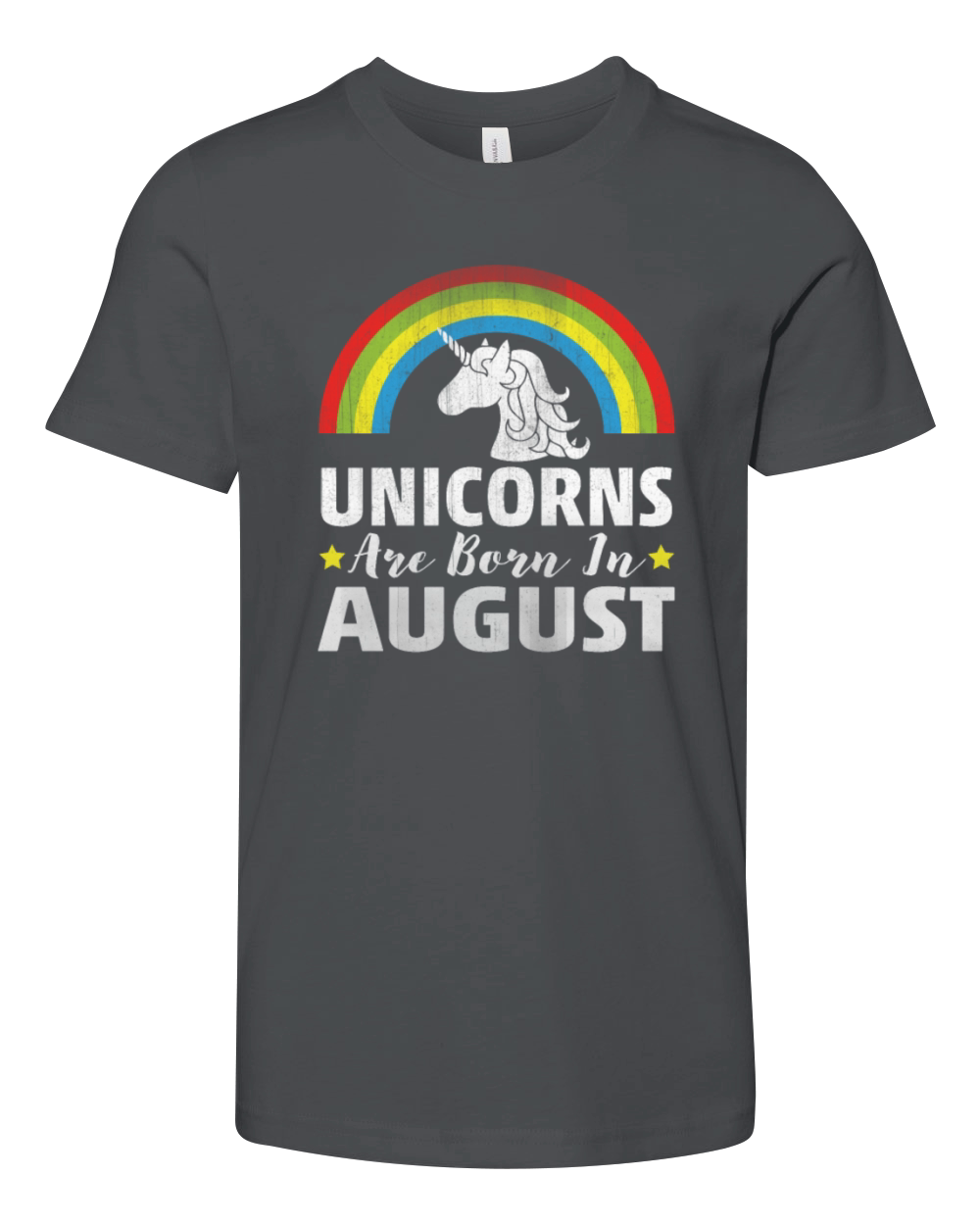 Unicorns Are Born In August Youth Unisex Jersey Tee
