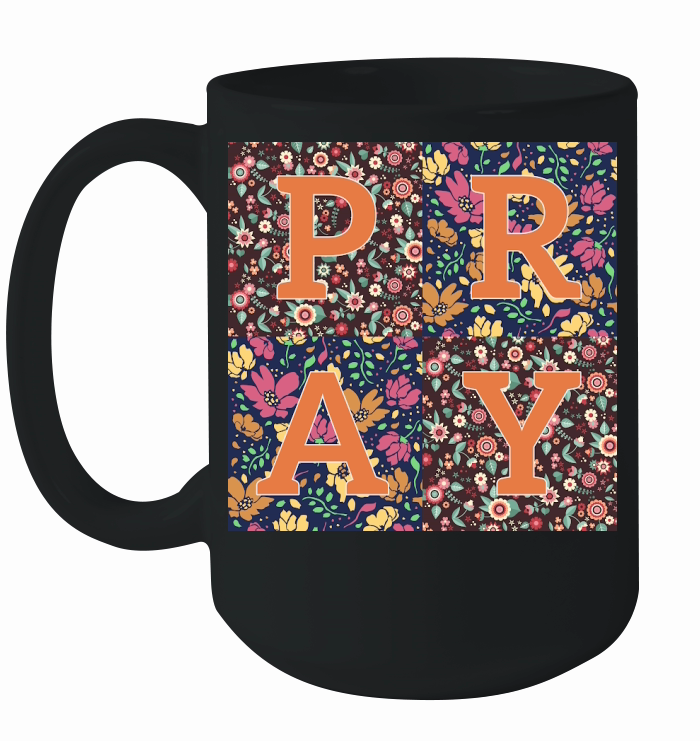 Floral Patchwork Pray Ceramic Mug