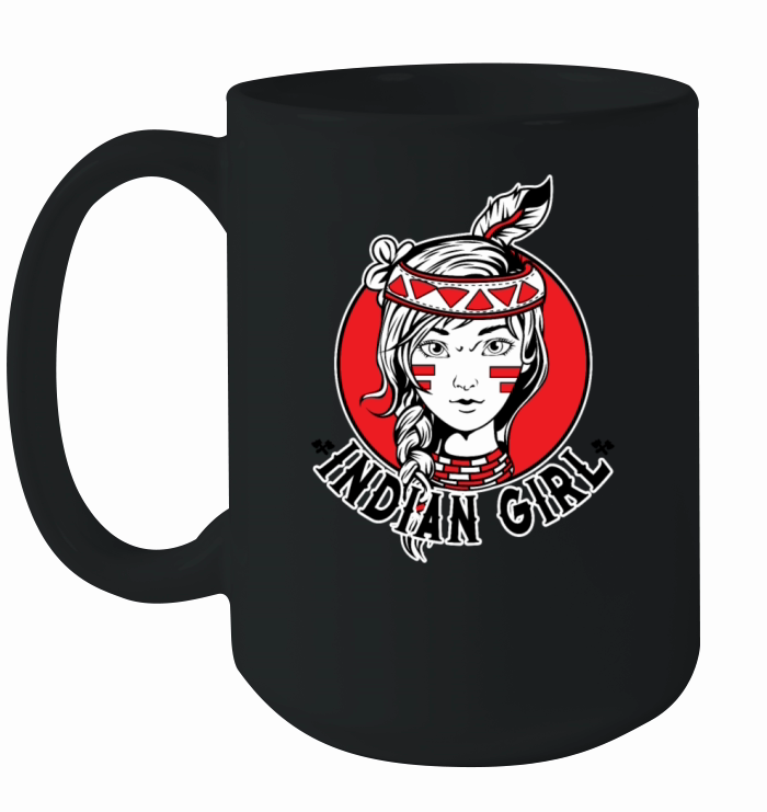 Indian Girl Warrior Skull Is Ready For Battle Ceramic Mug