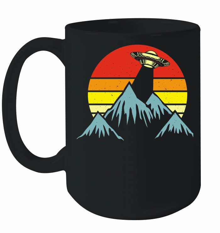 Vintage UFO Alien mountain Ceramic Mug