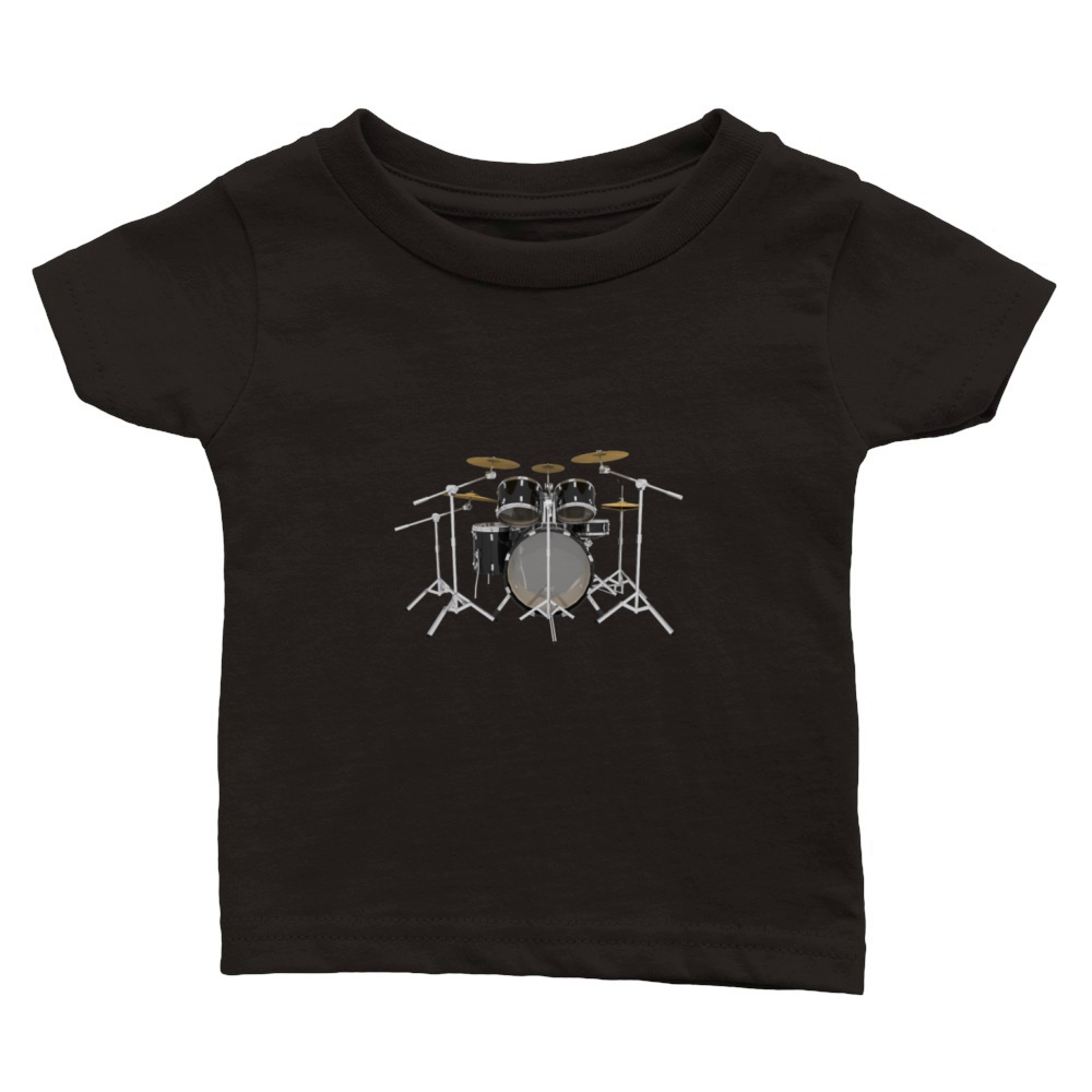 Black Drum Kit Classic Baby Crewneck T-shirt