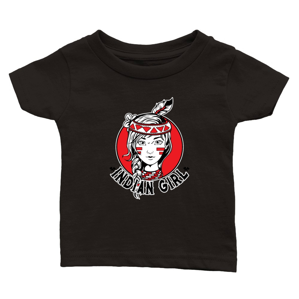 Indian Girl Warrior Skull Is Ready For Battle Classic Baby Crewneck T-shirt