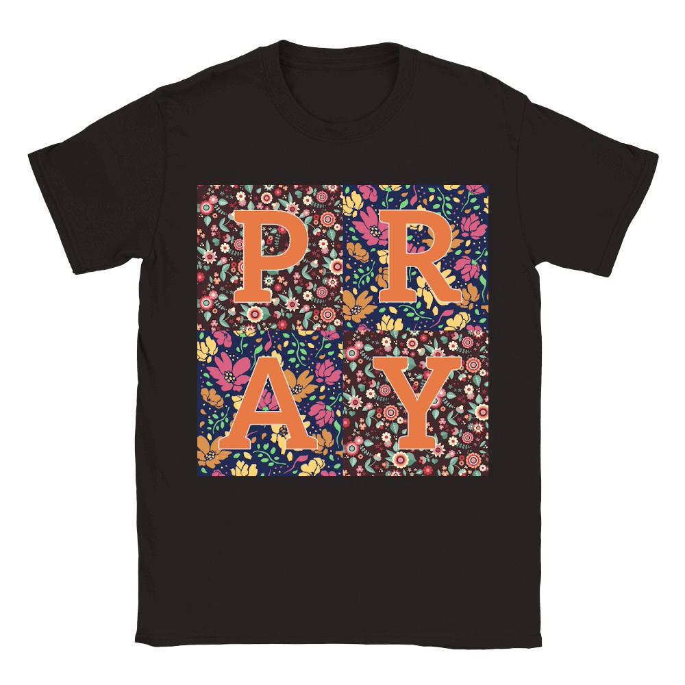 Floral Patchwork Pray Classic Kids Crewneck T-shirt