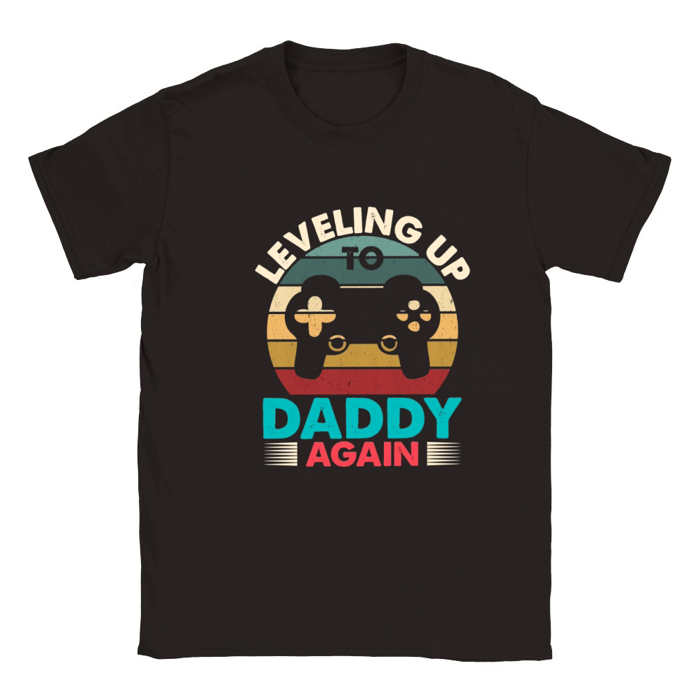 Leveling Up To Daddy Again Retro Vintage Dad Again Classic Kids Crewneck T-shirt