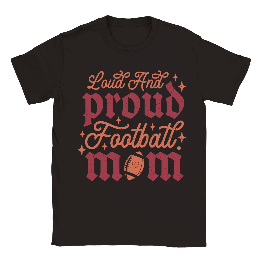 Loud And Proud Football Mom color grunge Classic Kids Crewneck T-shirt