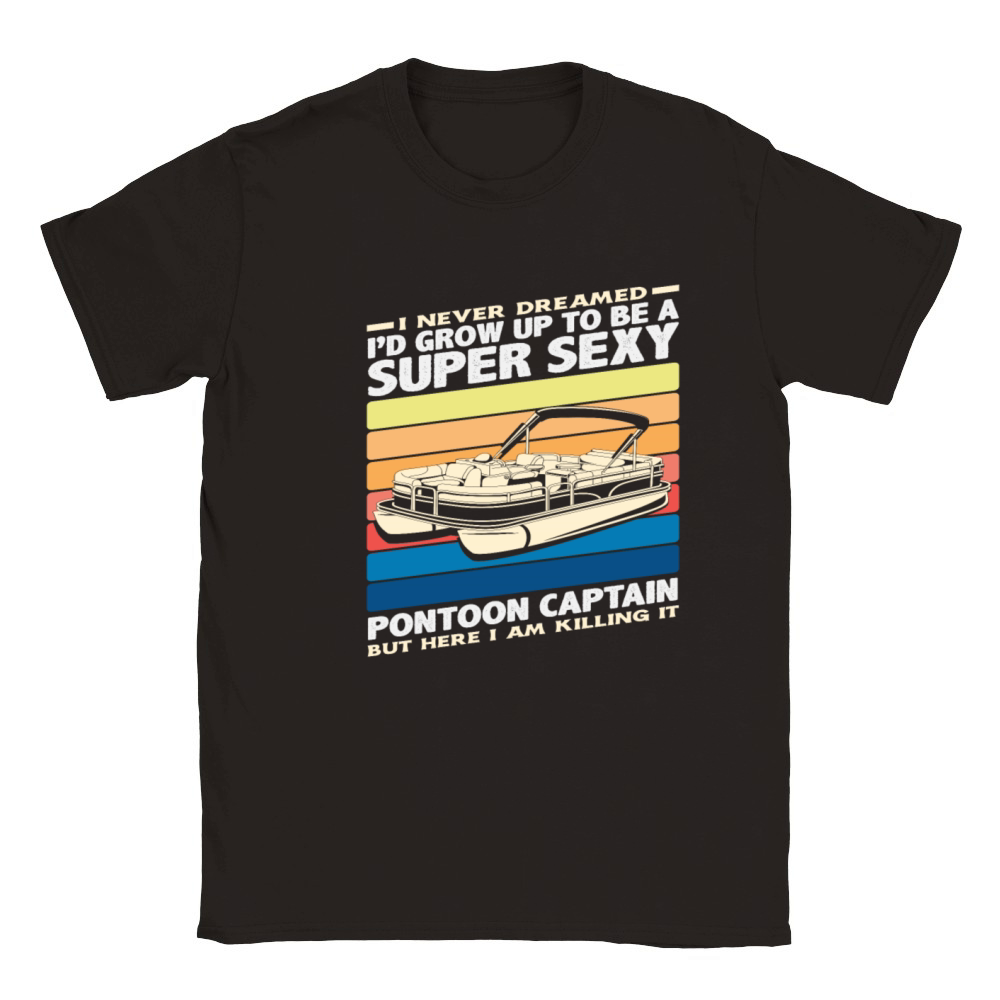 Pontoon boat boats captain Classic Kids Crewneck T-shirt