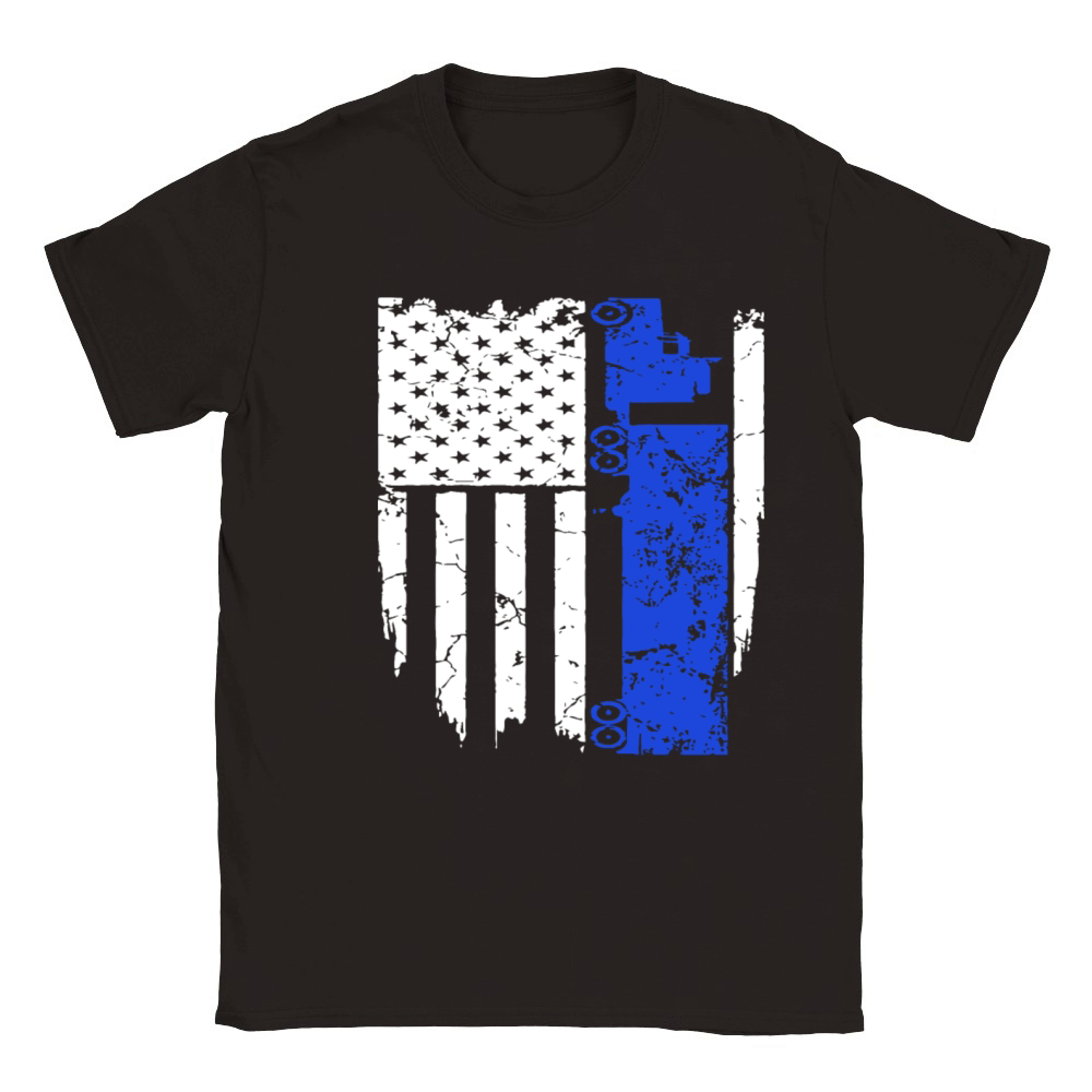 Truck Driver Trucker Flag Hanes Tagless racing T S Classic Kids Crewneck T-shirt