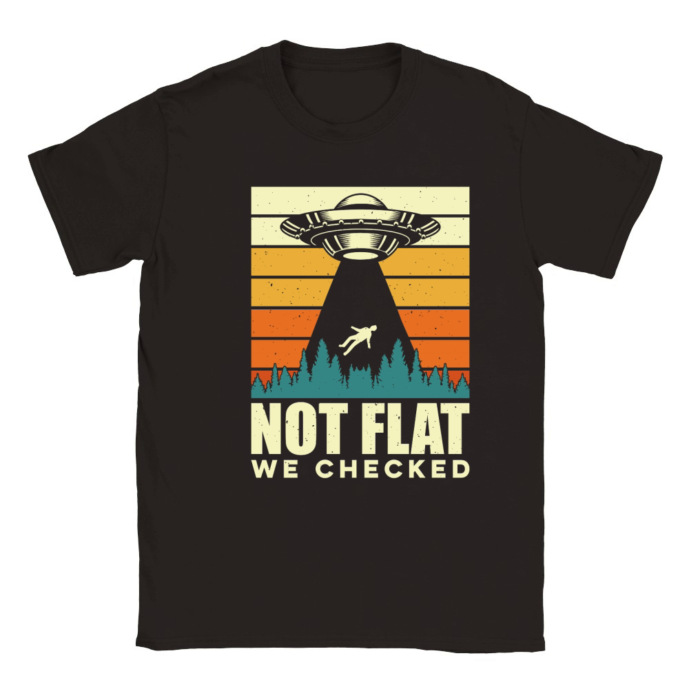 Vintage UFO Alien not Flat we checked Classic Kids Crewneck T-shirt