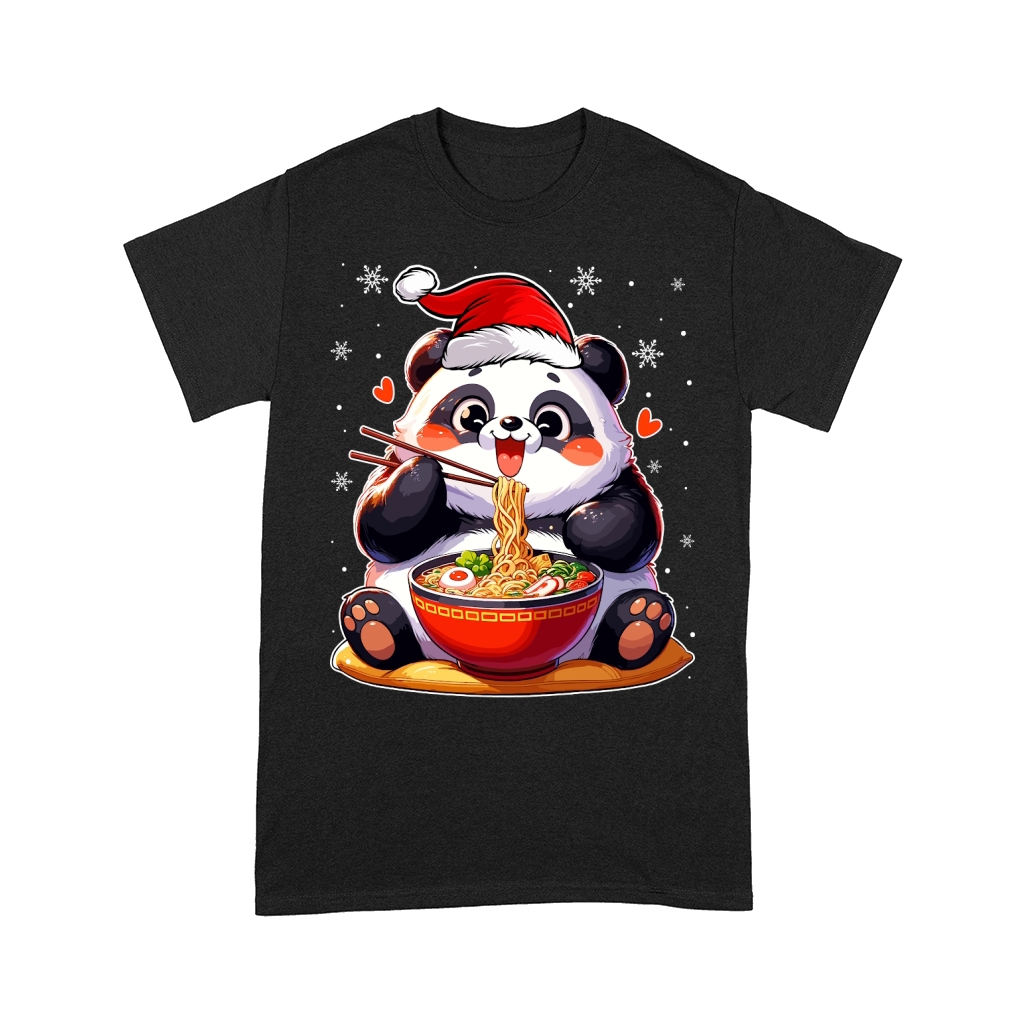 adorable panda eating ramen wearing santa hat 4 Comfort T-shirt