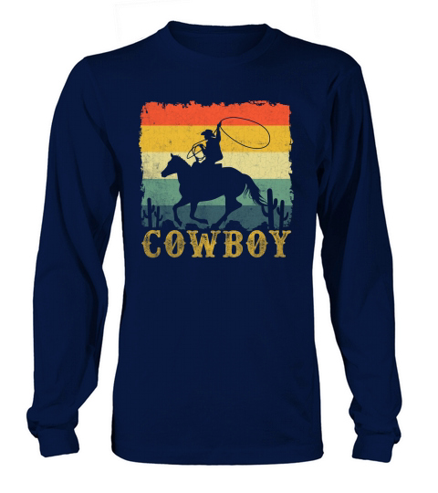 cowboy horse lover retro vintage design Long sleeved Unisex