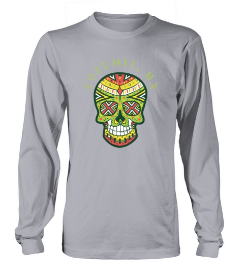 Cozumel Mexico Sugar Skull Souvenir Design Long sleeved Unisex