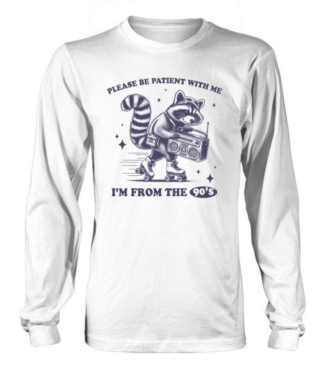 Raccoon Roller Skate Vintage Radio L dViolet Long sleeved Unisex