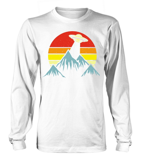 Vintage UFO Alien mountain Long sleeved Unisex