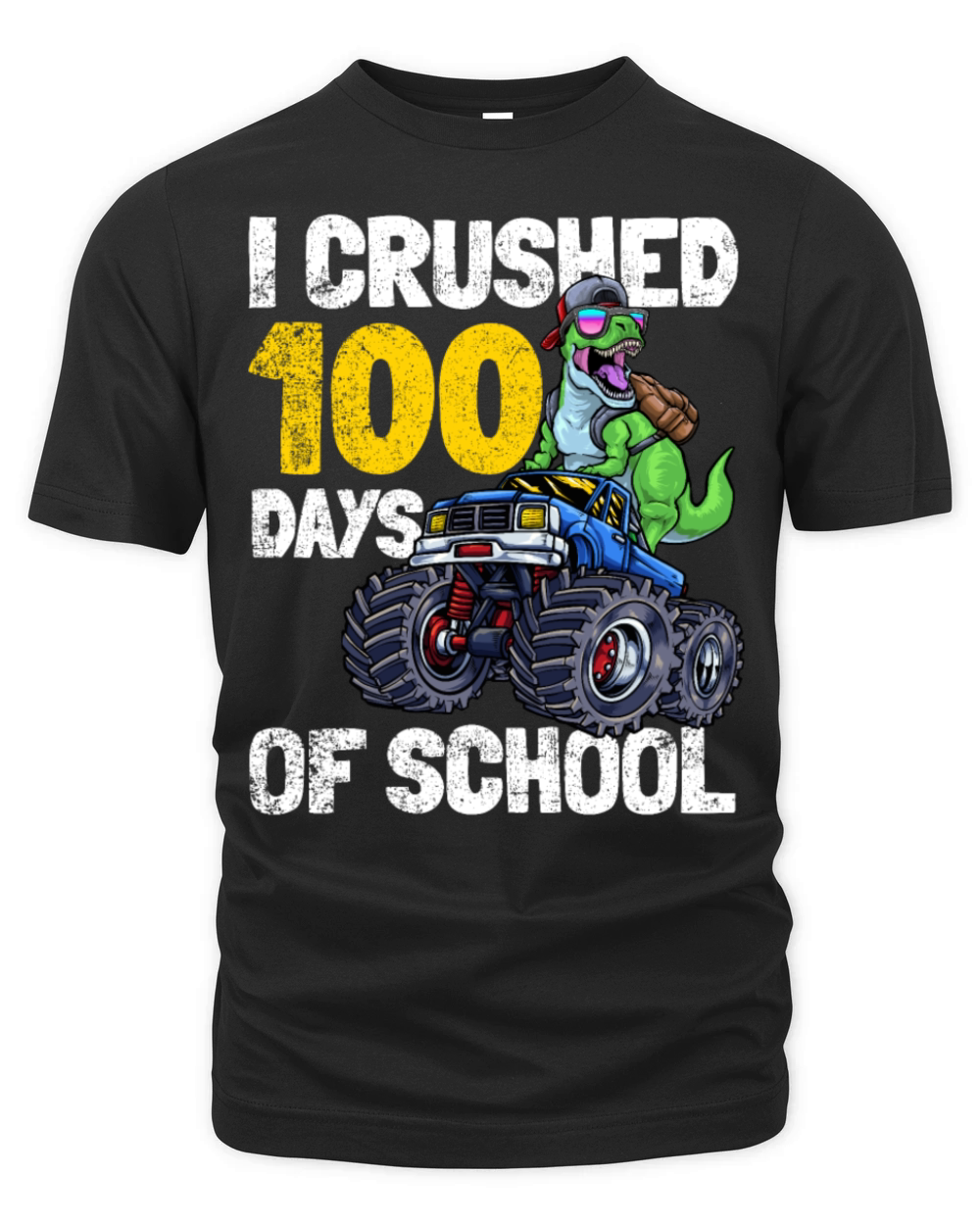 100 Days of School Dinosaur Excavator Organic Unisex T-shirt