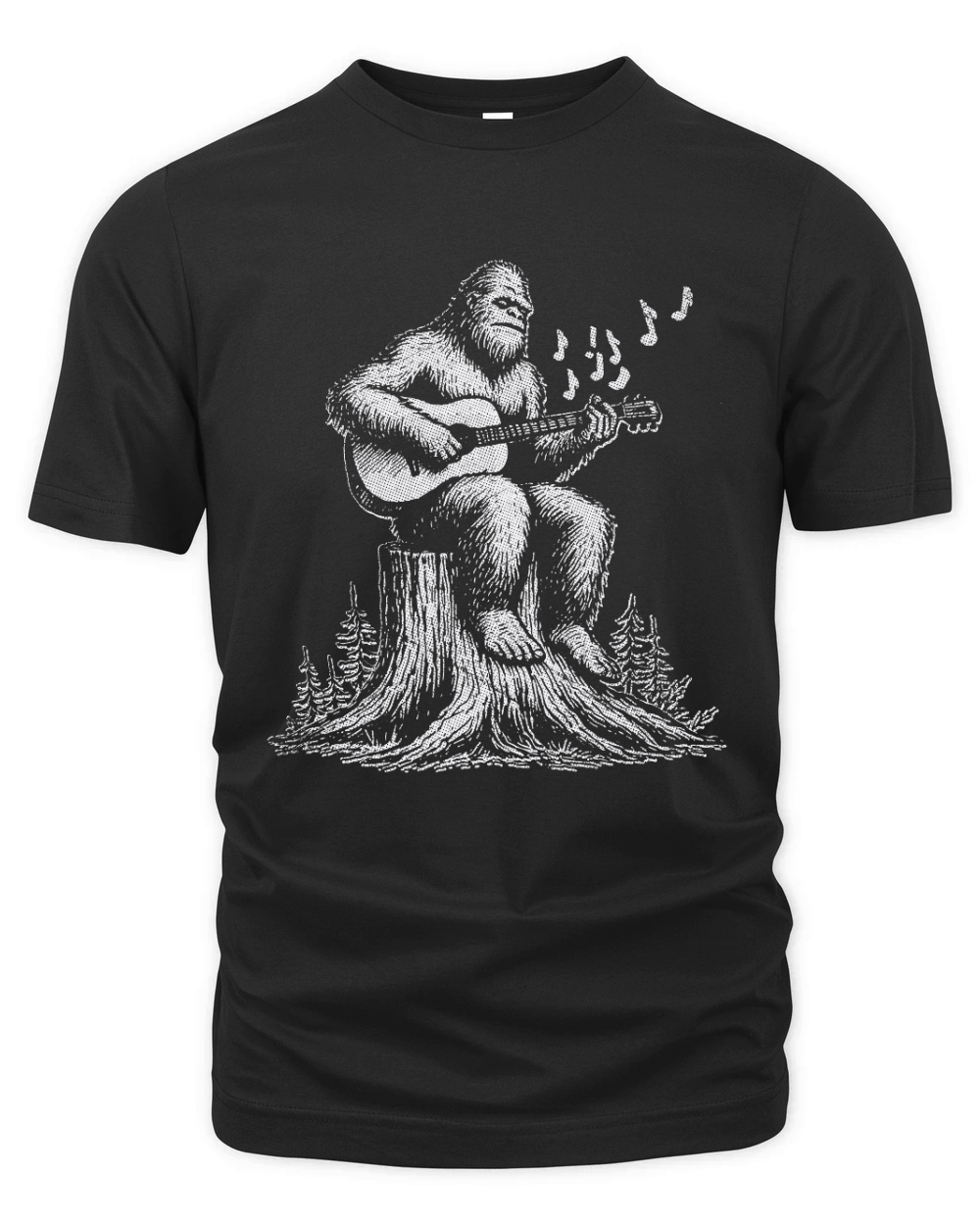 Bigfoot Playing Guitar L White GR2 Organic Unisex T-shirt