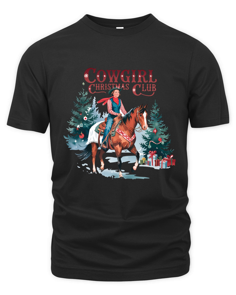 Cowgirl Christmas Club Vintage Christmas 02 Organic Unisex T-shirt