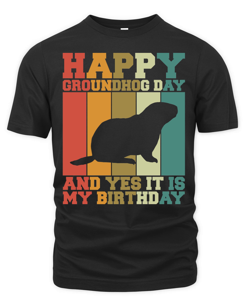 Happy Groundhog Day Birthday on 2nd February Retro Vintage T Shirt Organic Unisex T-shirt