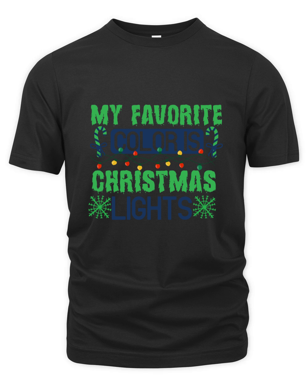 My Favorite Color is Christmas Lights Organic Unisex T-shirt