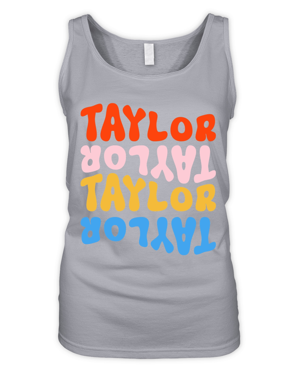 Girl Retro TAYLOR First Name Personalized Groovy Birthday Organic Women's Tank Top