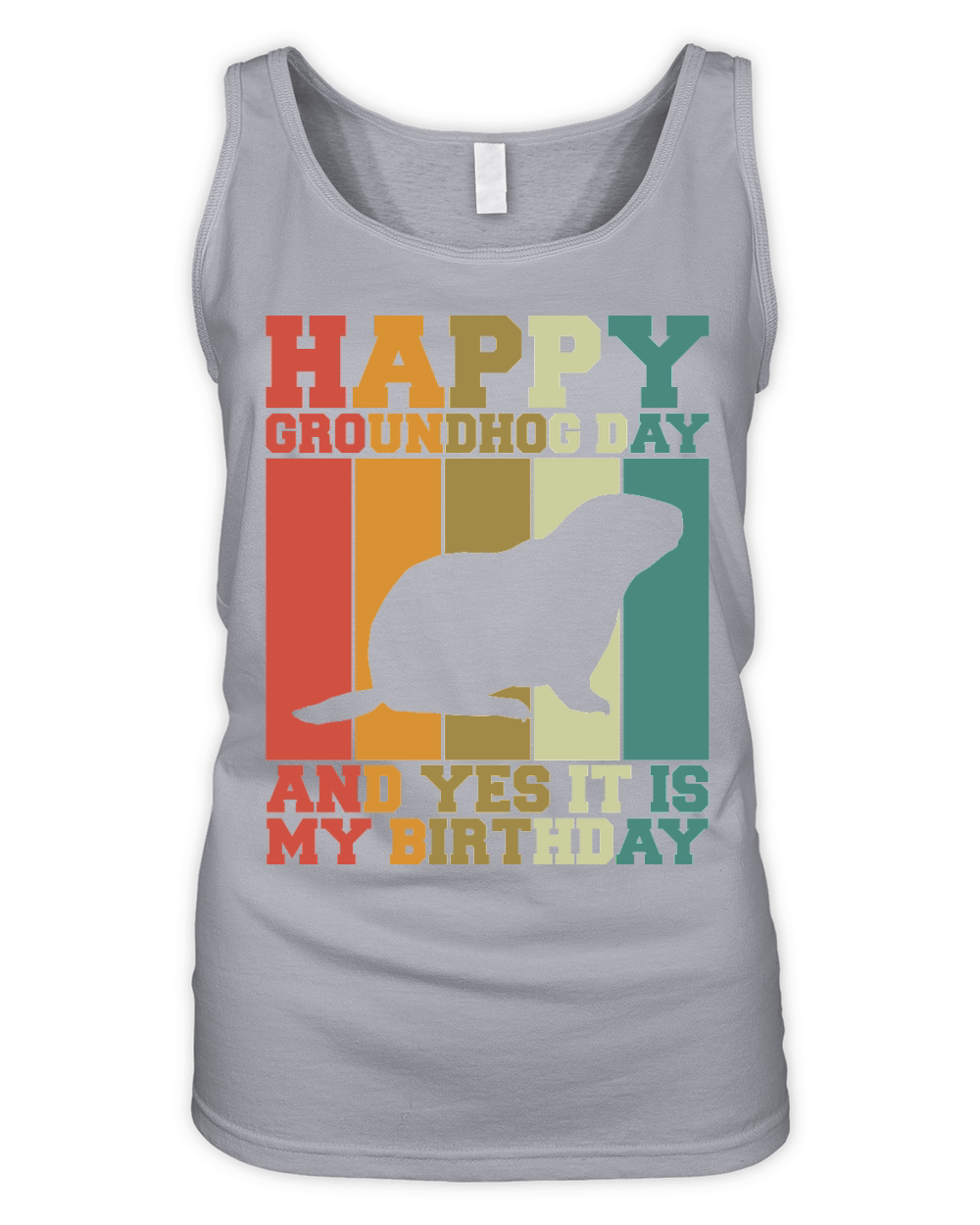 Happy Groundhog Day Birthday on 2nd February Retro Vintage T Shirt Organic Women's Tank Top