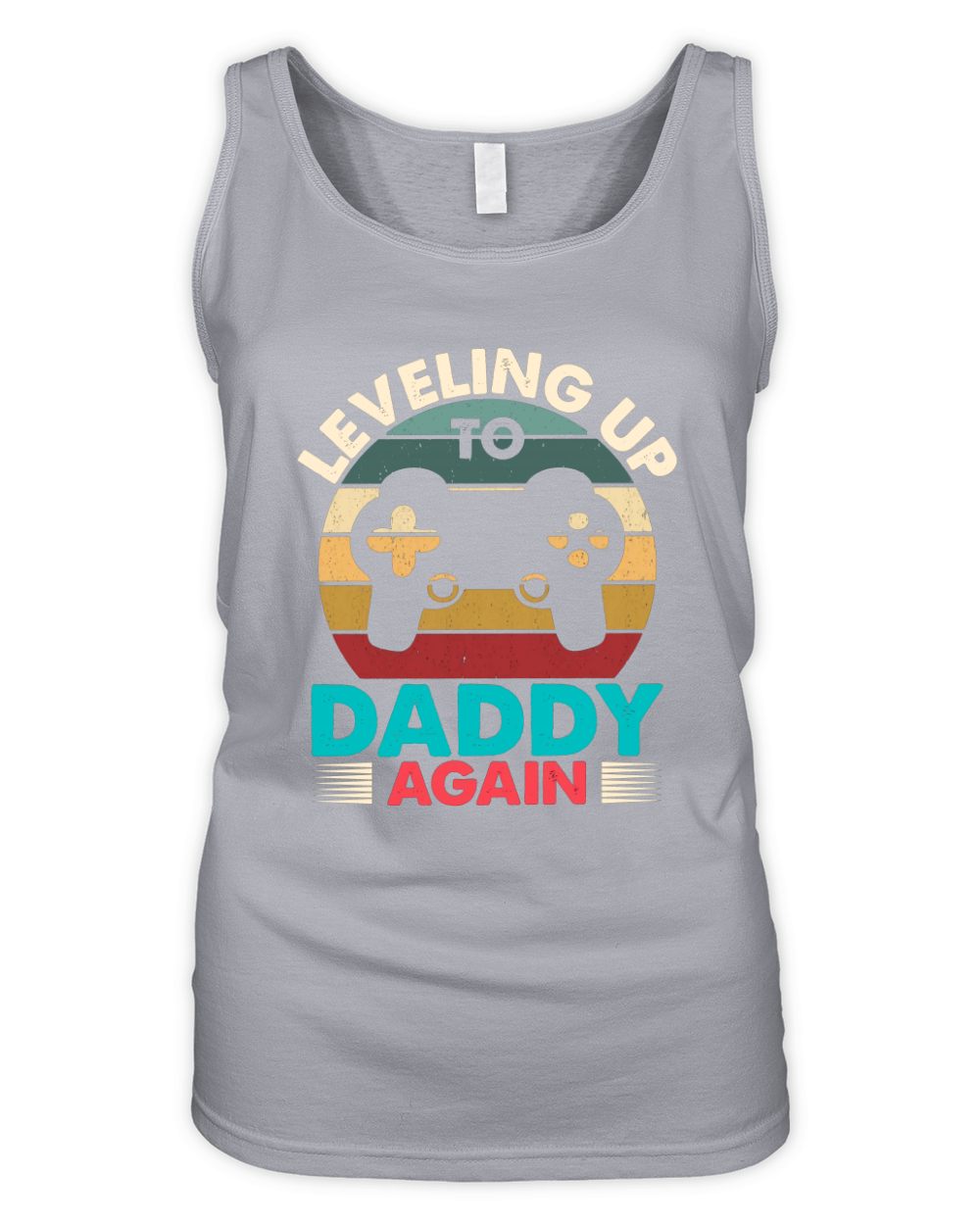 Leveling Up To Daddy Again Retro Vintage Dad Again Organic Women's Tank Top