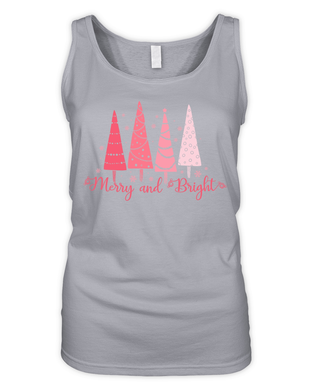Merry and Bright pink Christmas tree300 Organic Women's Tank Top