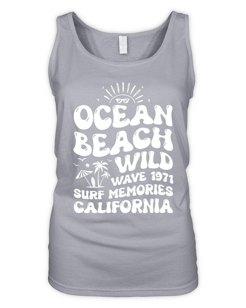 Ocean Beach Wild Wave 1971 Surf Memories California (2) Organic Women's Tank Top