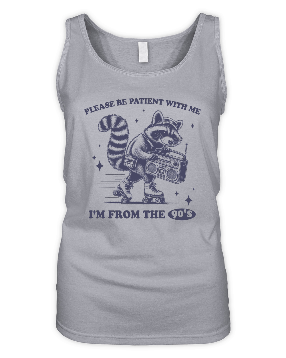 Raccoon Roller Skate Vintage Radio L dViolet Organic Women's Tank Top