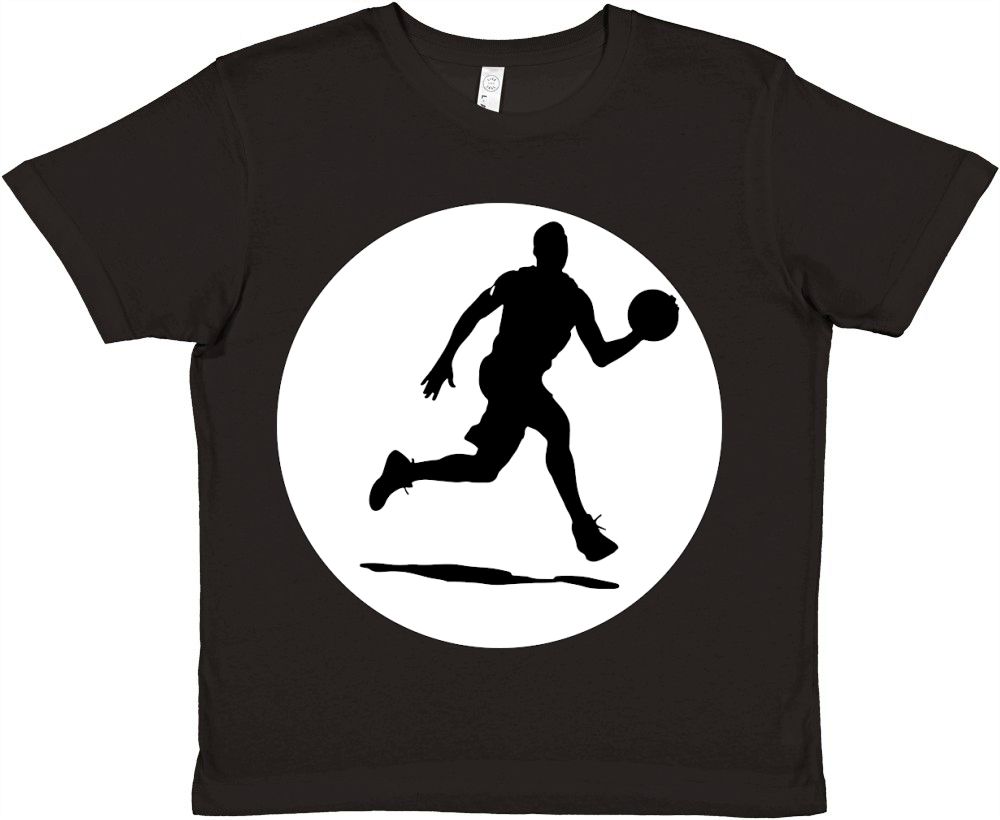 Basketball Player Silhouette (5) Premium Kids Crewneck T-shirt