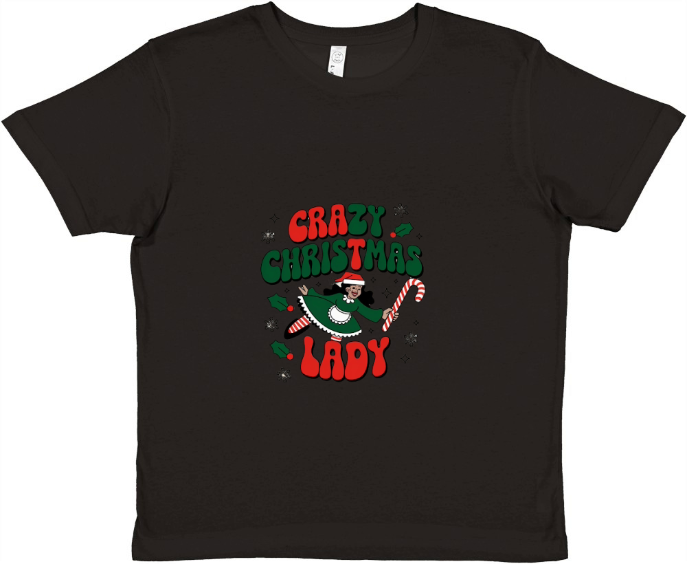 CRAZY CHRISTMAS LADY 2 Premium Kids Crewneck T-shirt