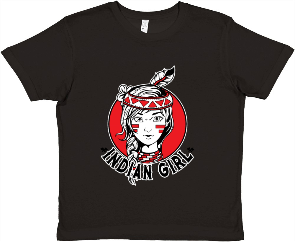 Indian Girl Warrior Skull Is Ready For Battle Premium Kids Crewneck T-shirt