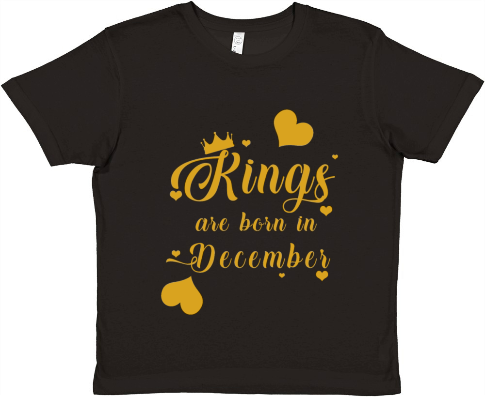 Kings Are Born In December Premium Kids Crewneck T-shirt