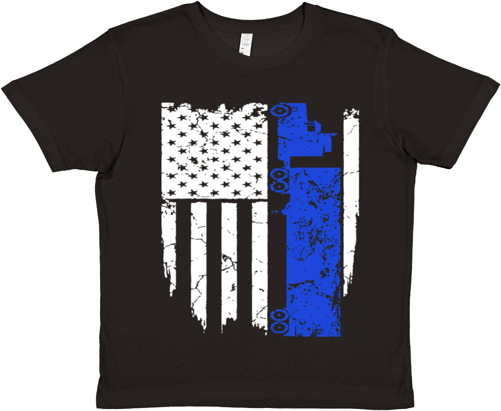 Truck Driver Trucker Flag Hanes Tagless racing T S Premium Kids Crewneck T-shirt