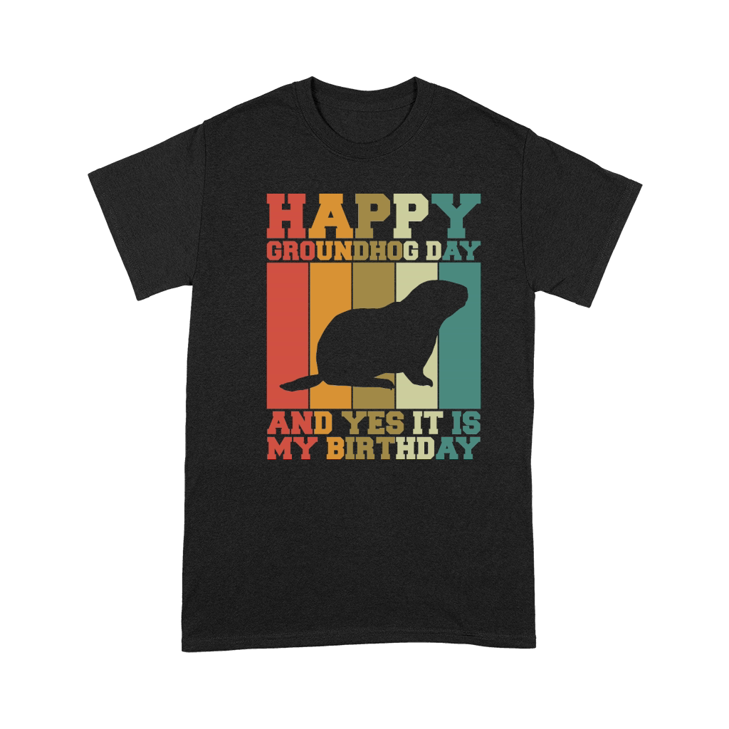 Happy Groundhog Day Birthday on 2nd February Retro Vintage T Shirt Premium T-shirt