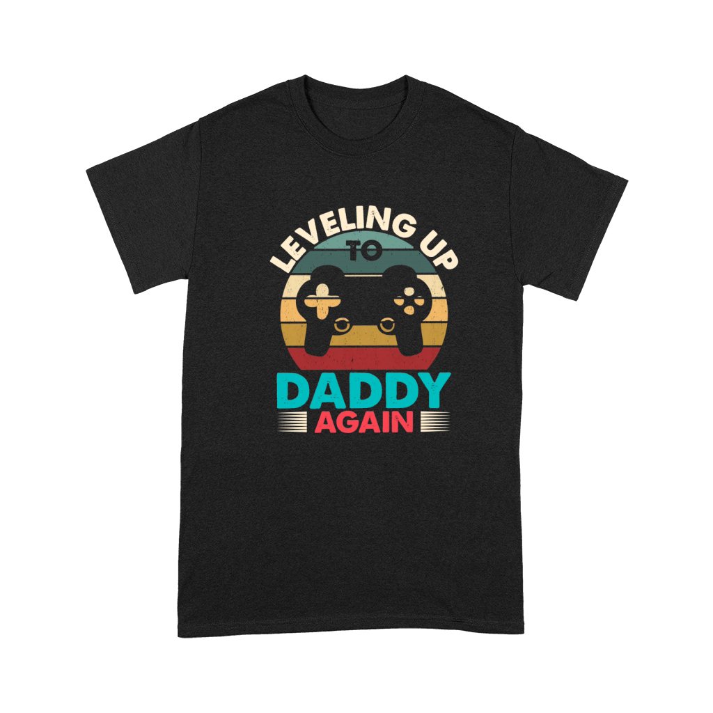 Leveling Up To Daddy Again Retro Vintage Dad Again Premium T-shirt