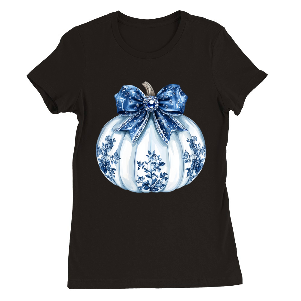 chino bow pumpkin 8 Premium Womens Crewneck T-shirt